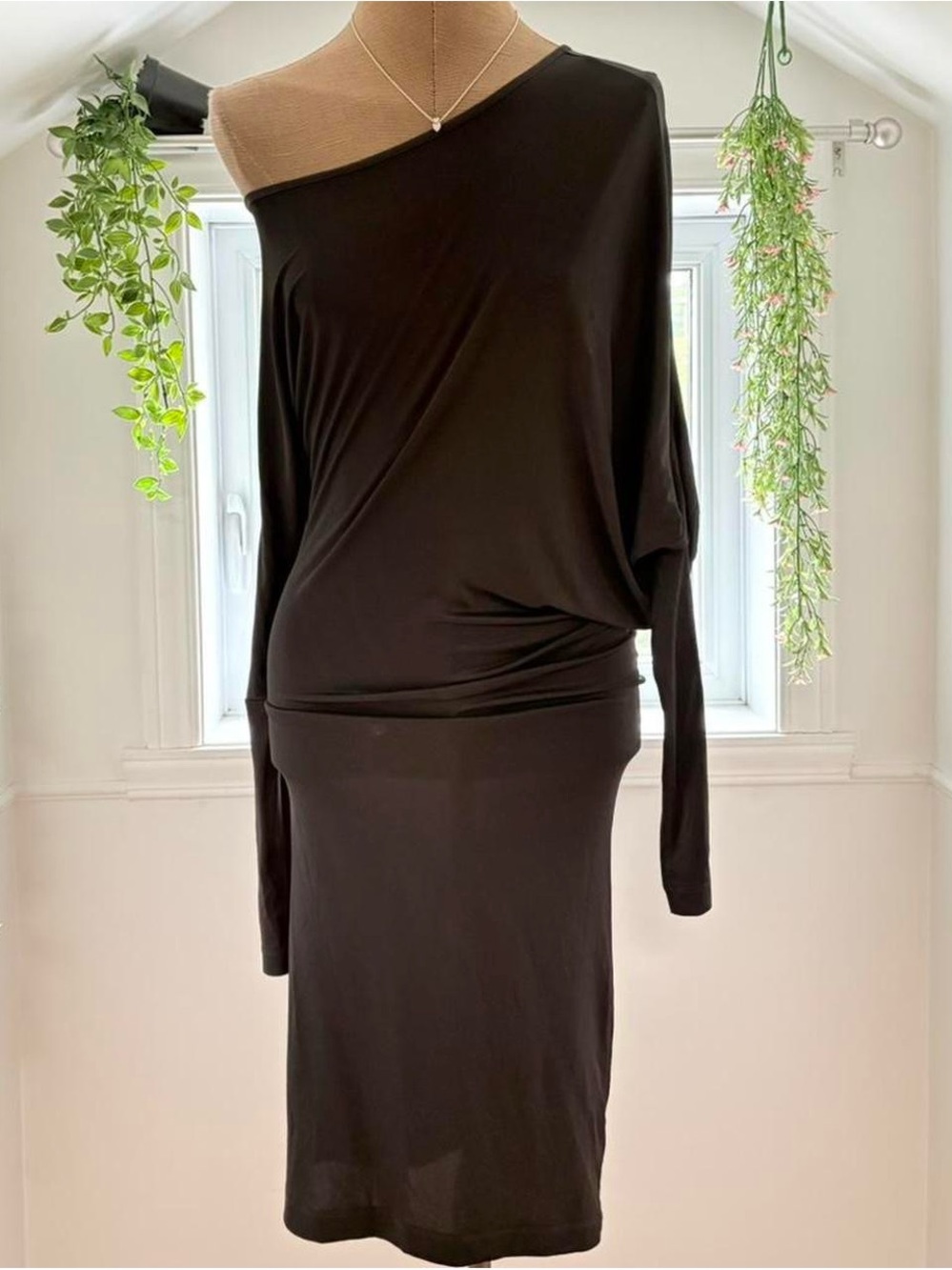 BCBGMaxAzria Black One-Shoulder Dress